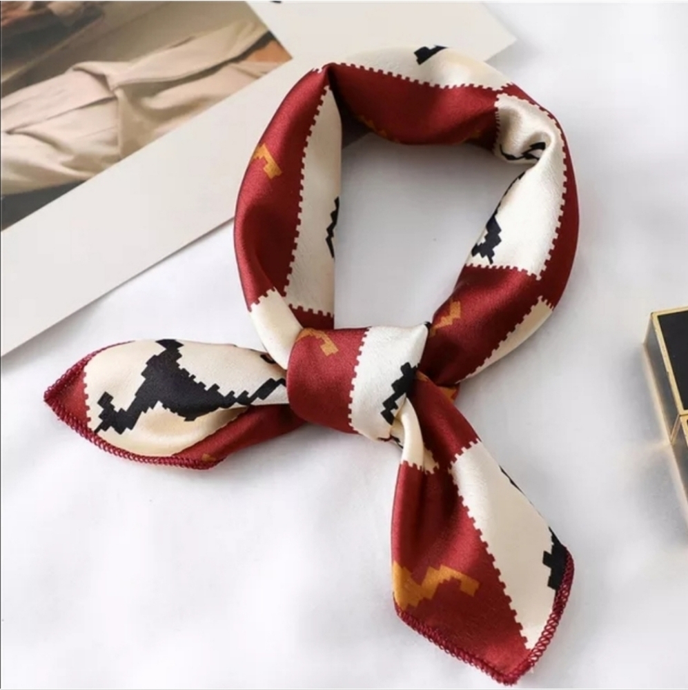 Silky Scarf For Head Bag Neck Hair Ponytail Wrist 18inx18in